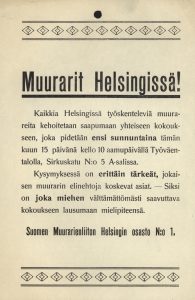1910 luku . Muurarit Helsingissä