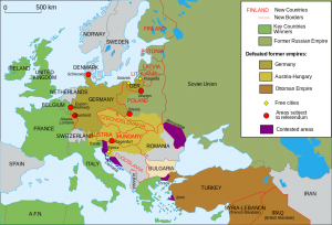 Eurooppa ensimmäisen maailmansodan jälkeen.